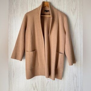 J.Crew Camel Merino Wool Blend Open Front Sweater Coat – Size S
